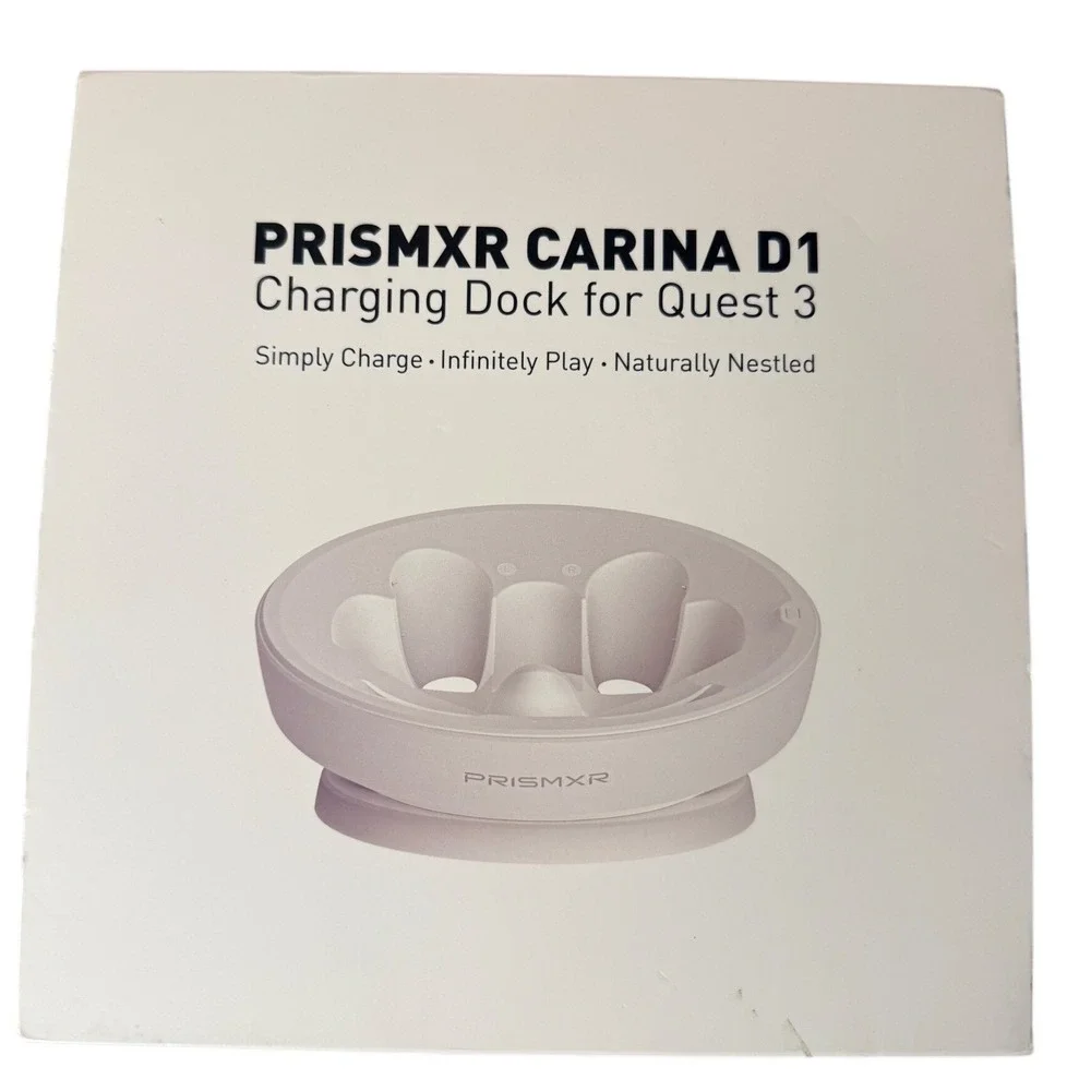 PRISMXR Carina D1 Charging Dock for Meta Quest 3 White Wearable VR Stand
